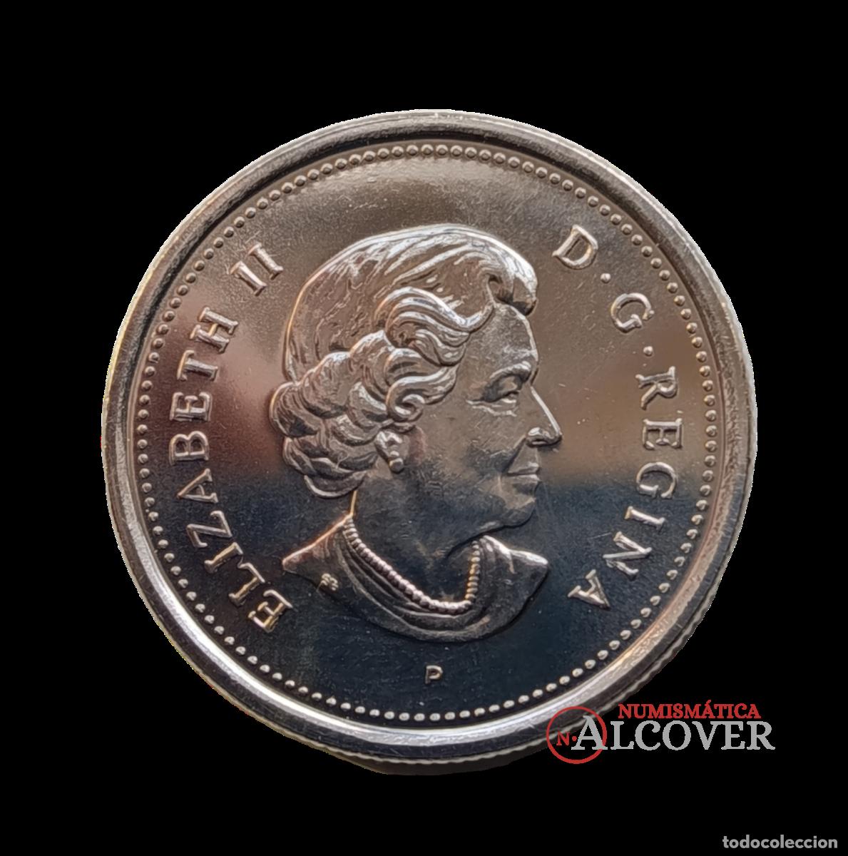Monedas antiguas de Am&eacute;rica: CANADA 25 C&eacute;ntimos 1905-2005 Alberta centenario SC - Foto 2