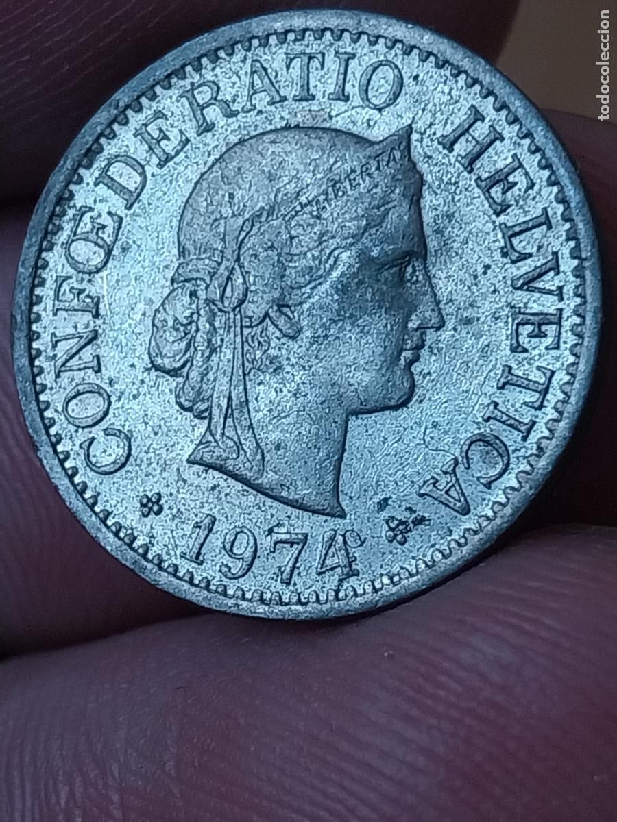 Monedas antiguas de Am&eacute;rica: SUIZA 1974 MONEDA 10 FRANCOS ORIGINAL CIRCULADA NIQUEL