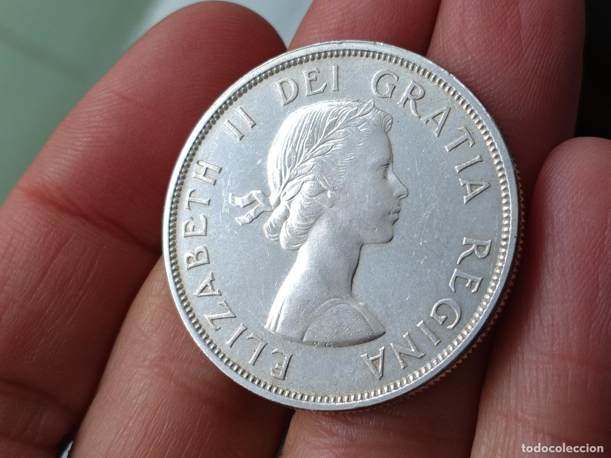 Monedas antiguas de Am&eacute;rica: Canada, (One) 1 Dollar 1961 Plata - Foto 2