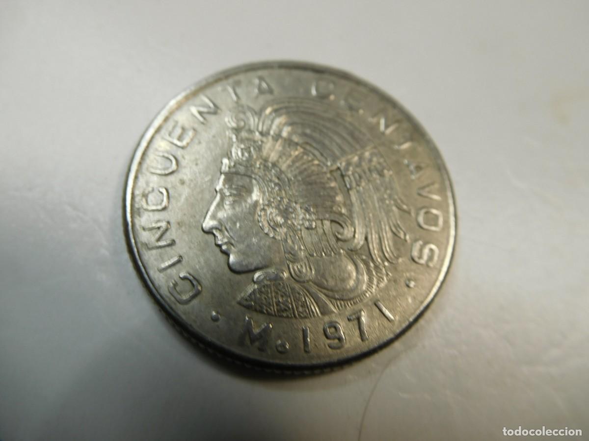 Monedas antiguas de Am&eacute;rica: Moneda de 50 centavos de M&eacute;xico de 1971 - Foto 1