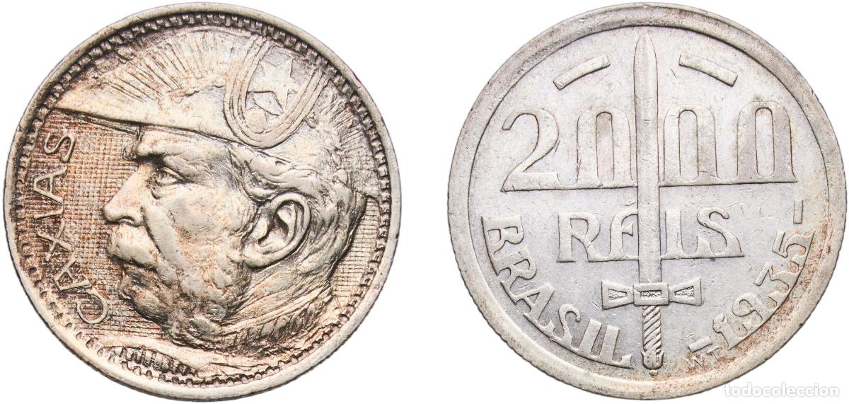 Monedas antiguas de Am&eacute;rica: Brazil Republic of the United States of Brazil 1935 2000 R&eacute;is (Duke of Caxias) Silver (.500) Casa d