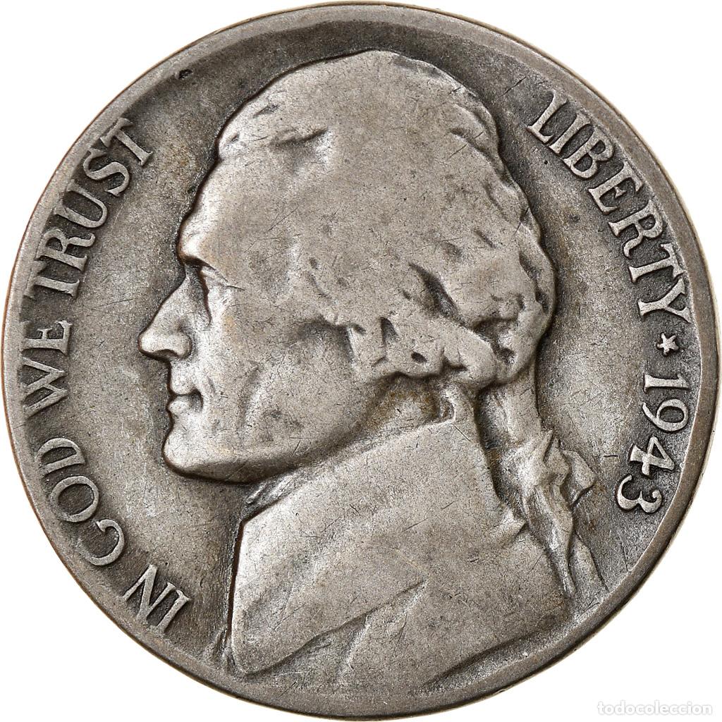 Monedas antiguas de Am&eacute;rica: [#833514] Moneda, Estados Unidos, Jefferson Nickel, 5 Cents, 1943, U.S. Mint