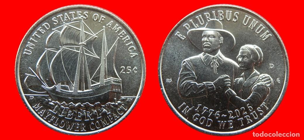 Monedas antiguas de Am&eacute;rica: 25 CENTAVOS QUARTER 2026-D MAYFLOWER SIN CIRCULAR USA-8891SC