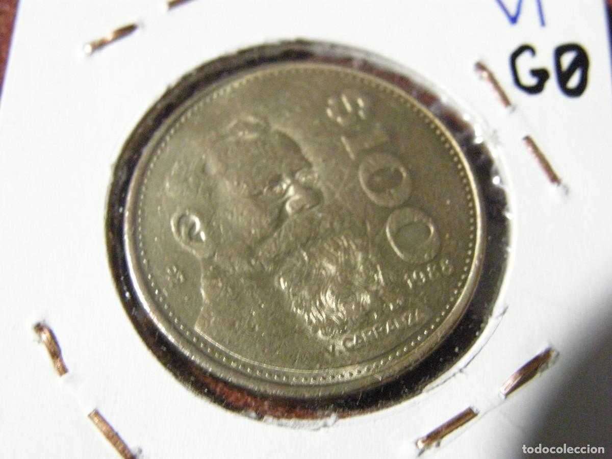 Alte M&uuml;nzen aus Amerika: Moneda de 100 Pesos M&eacute;xico Venustiano Carranza &ndash; 1984-1992, con gafas y &aacute;guila, pieza hist&oacute;rica