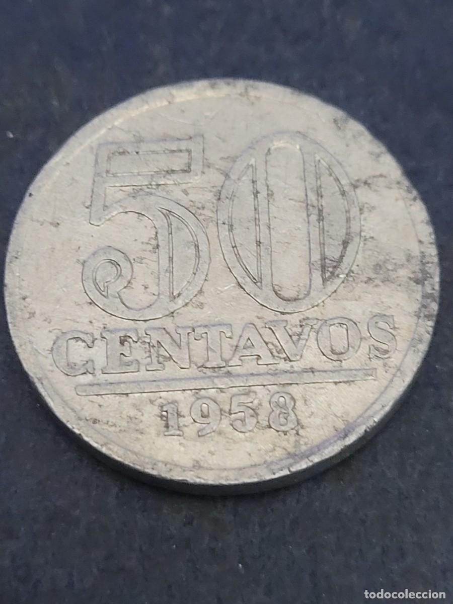 Monedas antiguas de Am&eacute;rica: Moneda 50 centavos 1958 Brasil - Foto 2