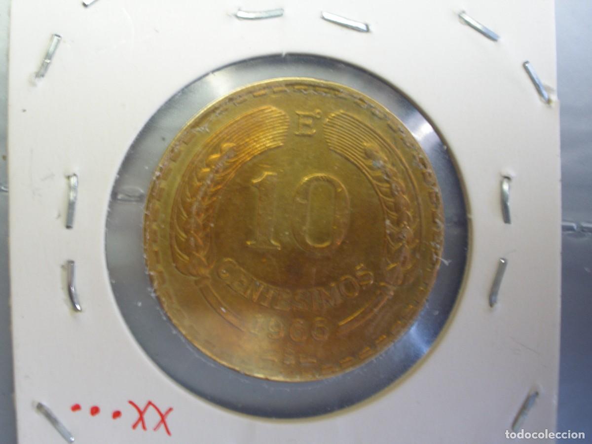 Monedas antiguas de Am&eacute;rica: 10 centimos de la Republica de Chile de 1966 - Foto 3