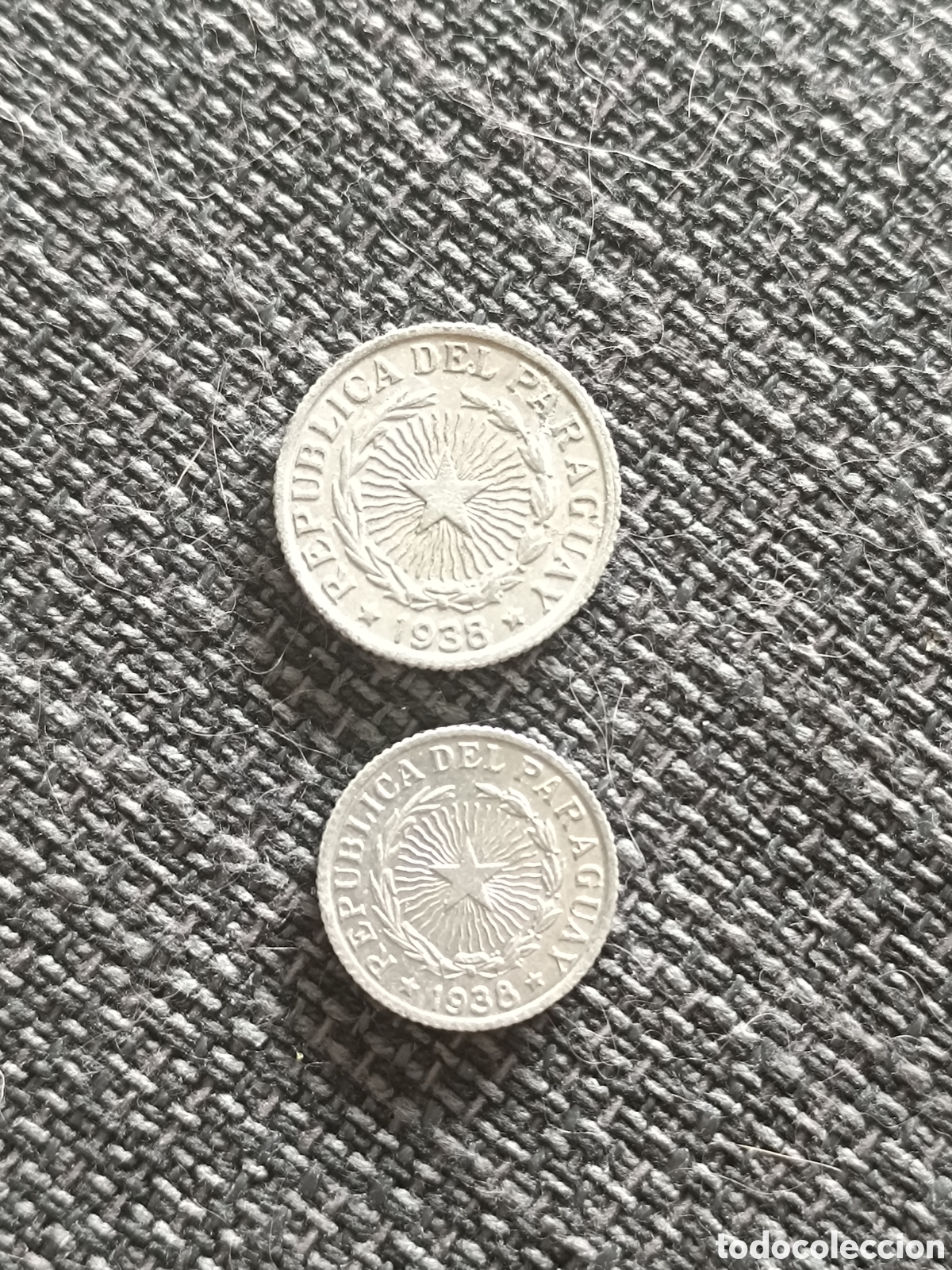 Alte M&uuml;nzen aus Amerika: Lote 2 monedas aluminio Paraguay 1938