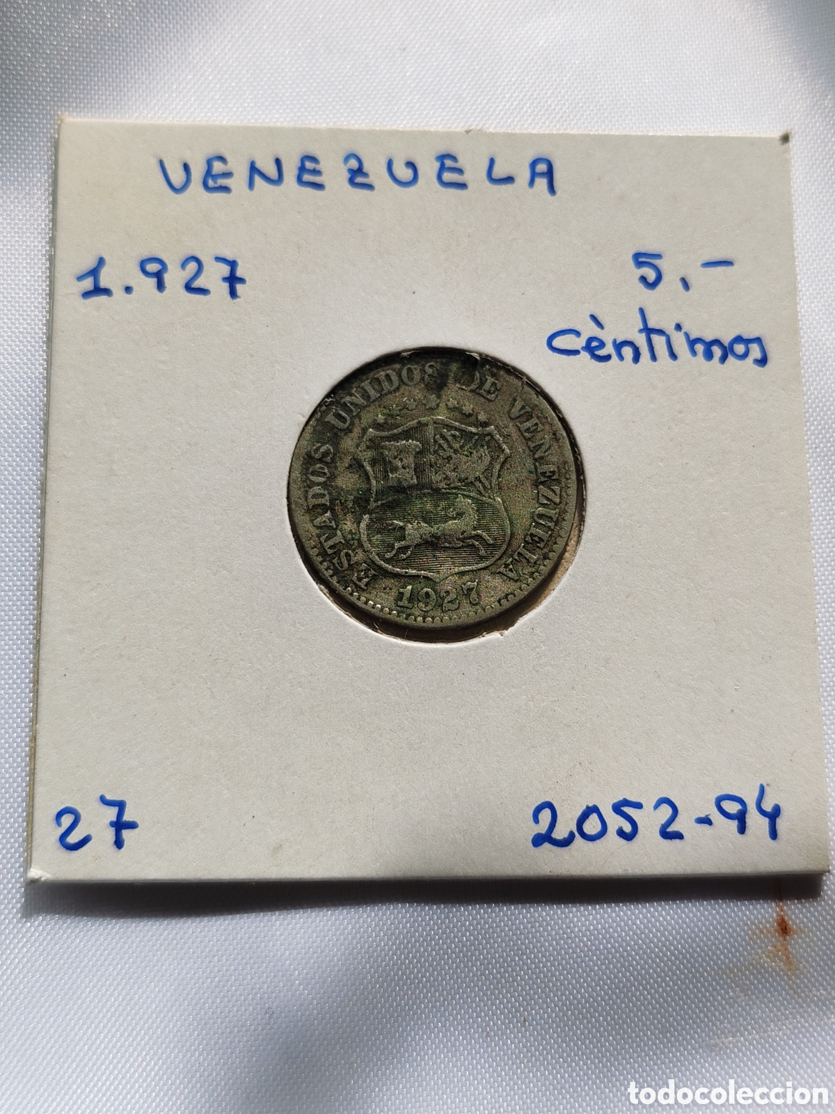 Monedas antiguas de Am&eacute;rica: Venezuela. 5 centimos. 1927. - Foto 1