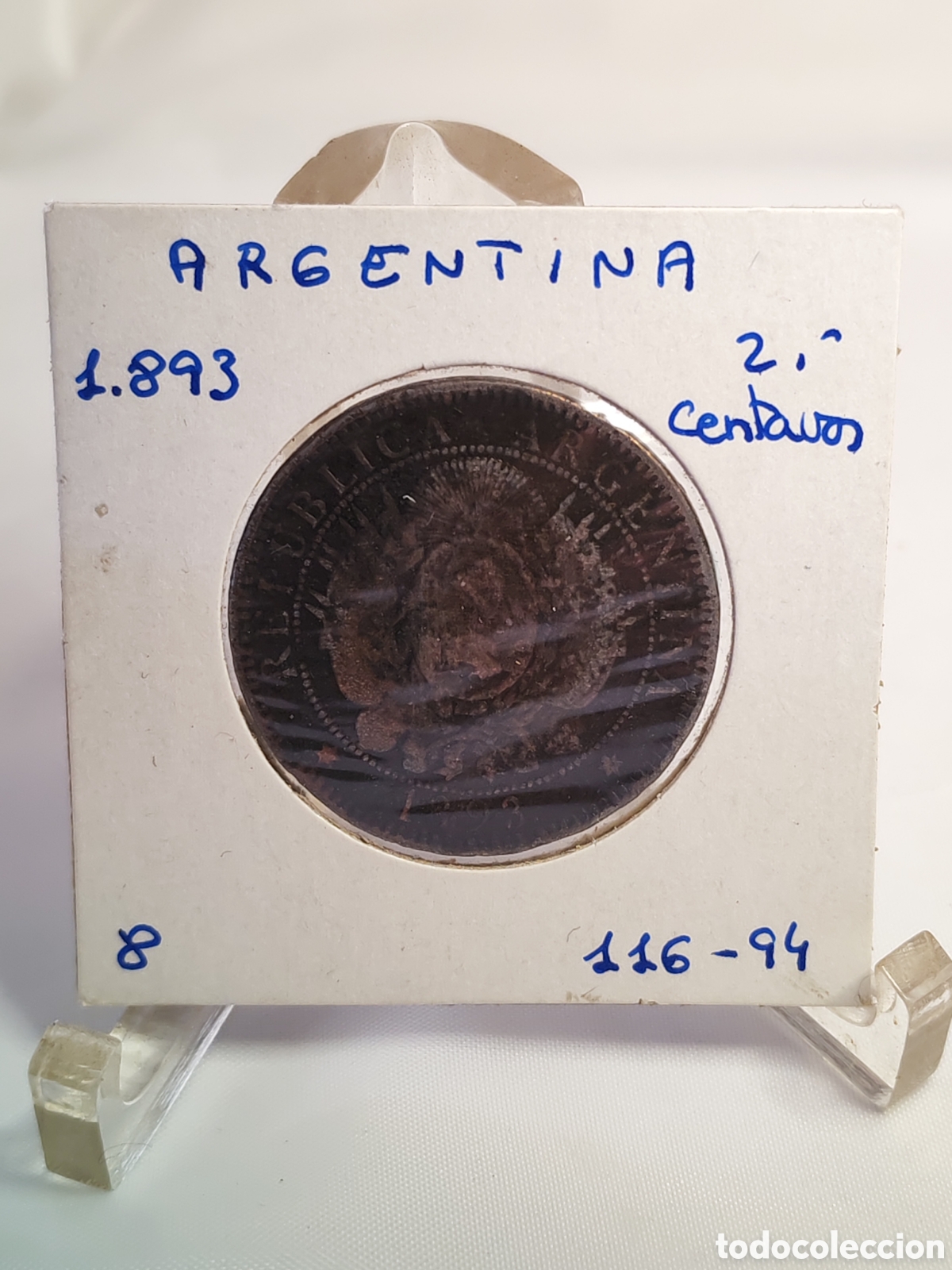 Monedas antiguas de Am&eacute;rica: Republica Argentina. 2 centavos. 1893.