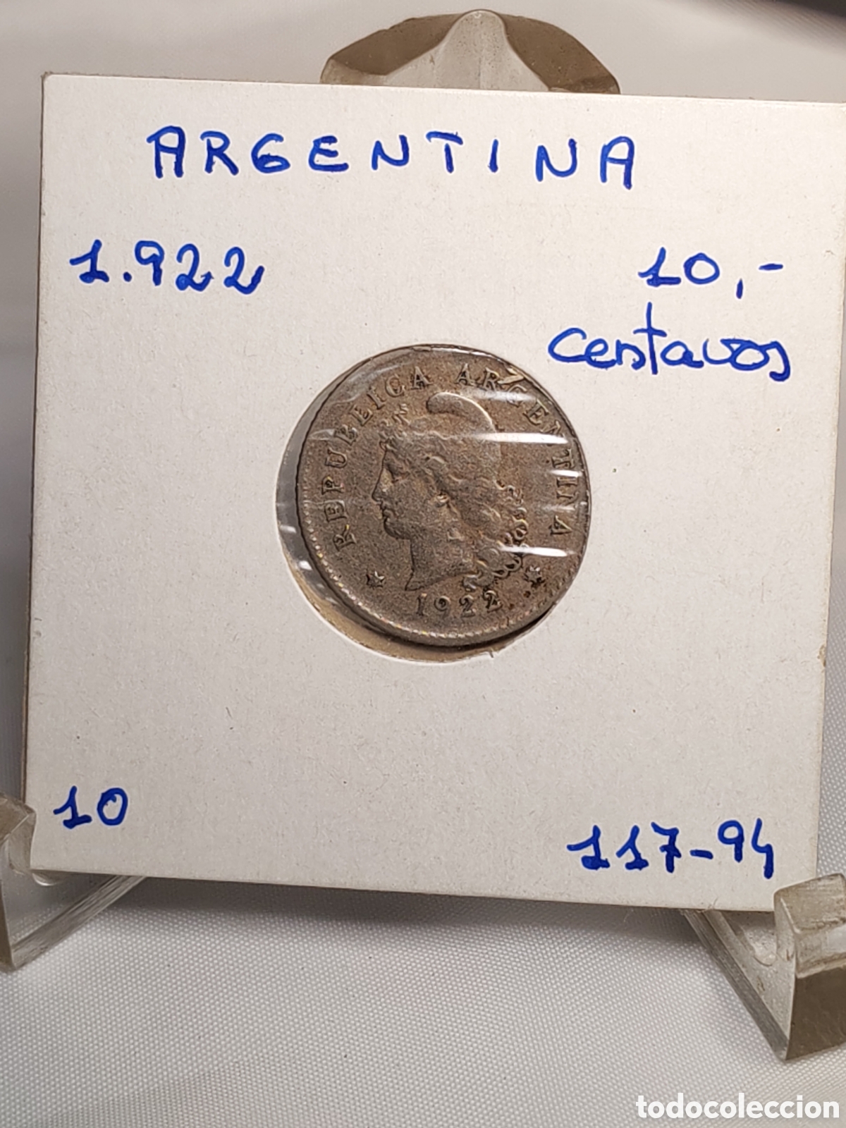 Monedas antiguas de Am&eacute;rica: Argentina. 10 centavos. 1922. - Foto 1