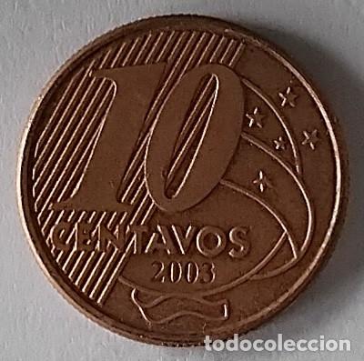 Monedas antiguas de Am&eacute;rica: BRASIL 10 centavos 2003 - Foto 2