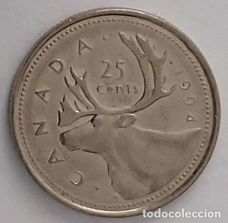 Monedas antiguas de Am&eacute;rica: CANADA 25 centavos 1994 - Foto 2