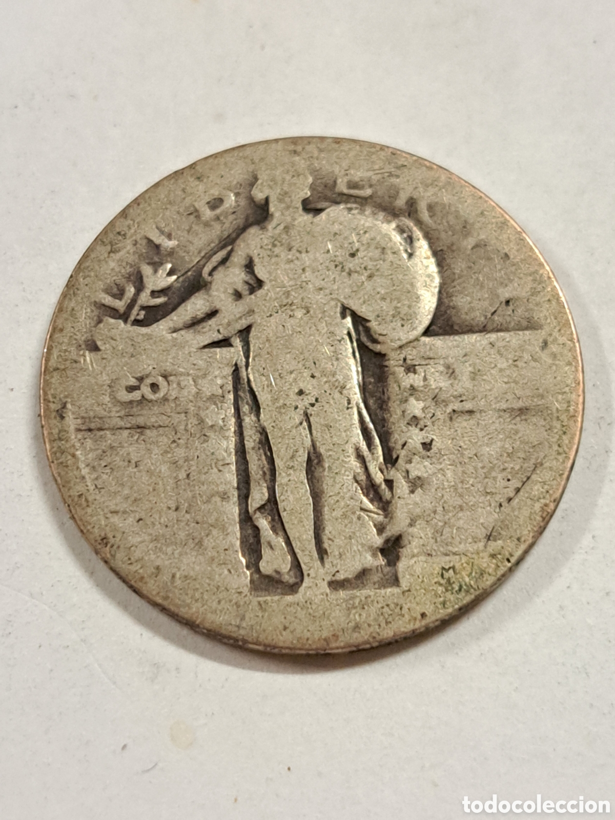 Monedas antiguas de Am&eacute;rica: 1/4 de d&oacute;lar de plata sin fecha EEUU - Foto 1