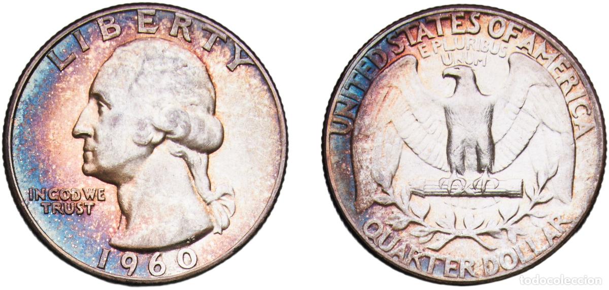 Monedas antiguas de Am&eacute;rica: United States Federal republic 1960 &frac14; Dollar &rdquo;Washington Silver Quarter&rdquo; Silver (.900) Philadelphia