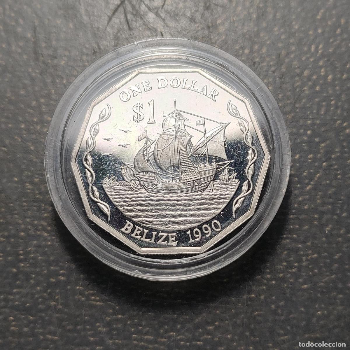 Monedas antiguas de Am&eacute;rica: BELICE BELIZE 1 DOLLAR 1990 BARCO - Foto 1