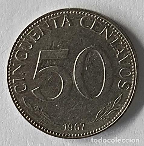 Monedas antiguas de Am&eacute;rica: BOLIVIA 50 centavos 1967 - Foto 2
