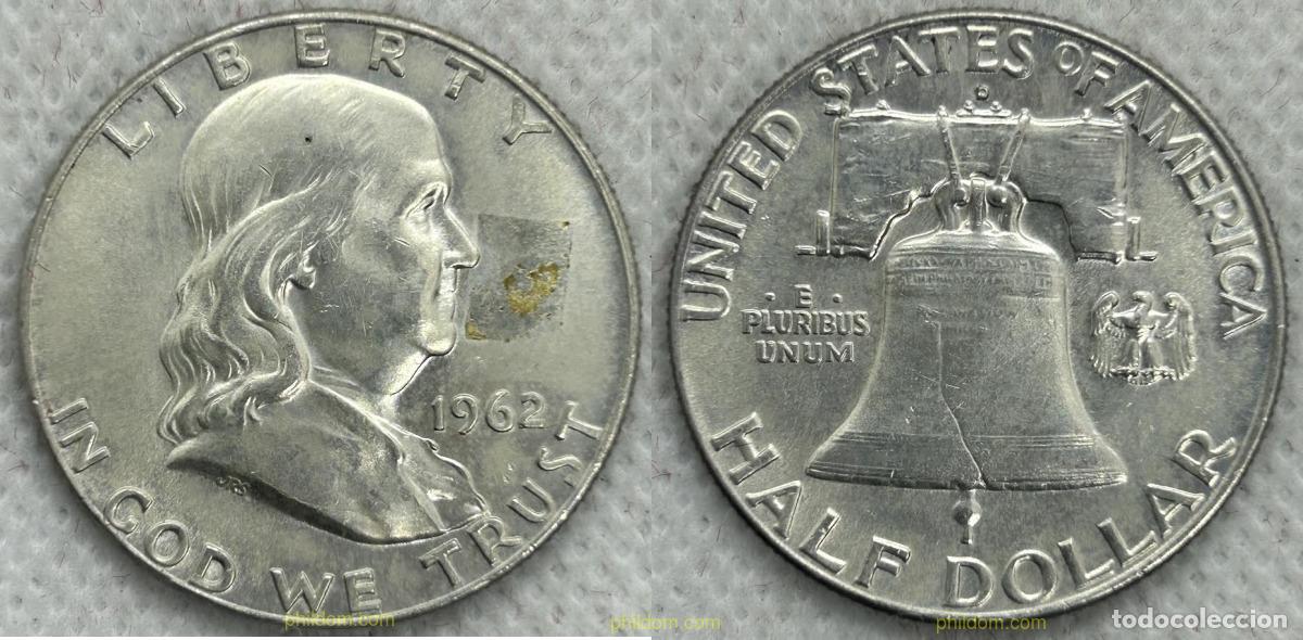 Monedas antiguas de Am&eacute;rica: 4429 ESTADOS UNIDOS 1962 MEDIO D&Oacute;LAR - 1962 D - FRANKLIN