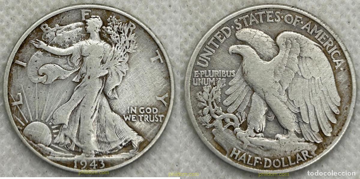 Monedas antiguas de Am&eacute;rica: 4797 ESTADOS UNIDOS 1943 MEDIO D&Oacute;LAR 1943 WALKING LIBERTY
