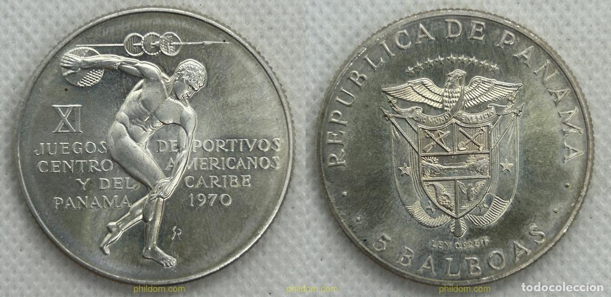 Monedas antiguas de Am&eacute;rica: 4098 PANAMA 1970 PANAMA 5 BALBOAS 1970 11th.CENTRAL AMERICAN AND CARIBBEAN GAMES