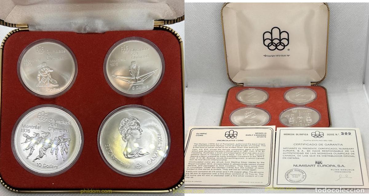 Monedas antiguas de Am&eacute;rica: 4711 CANADA 1976 SET 4 MONEDAS DE PLATA - CANAD&Aacute; - JUEGOS OL&Iacute;MPICOS DE MONTREAL 1976
