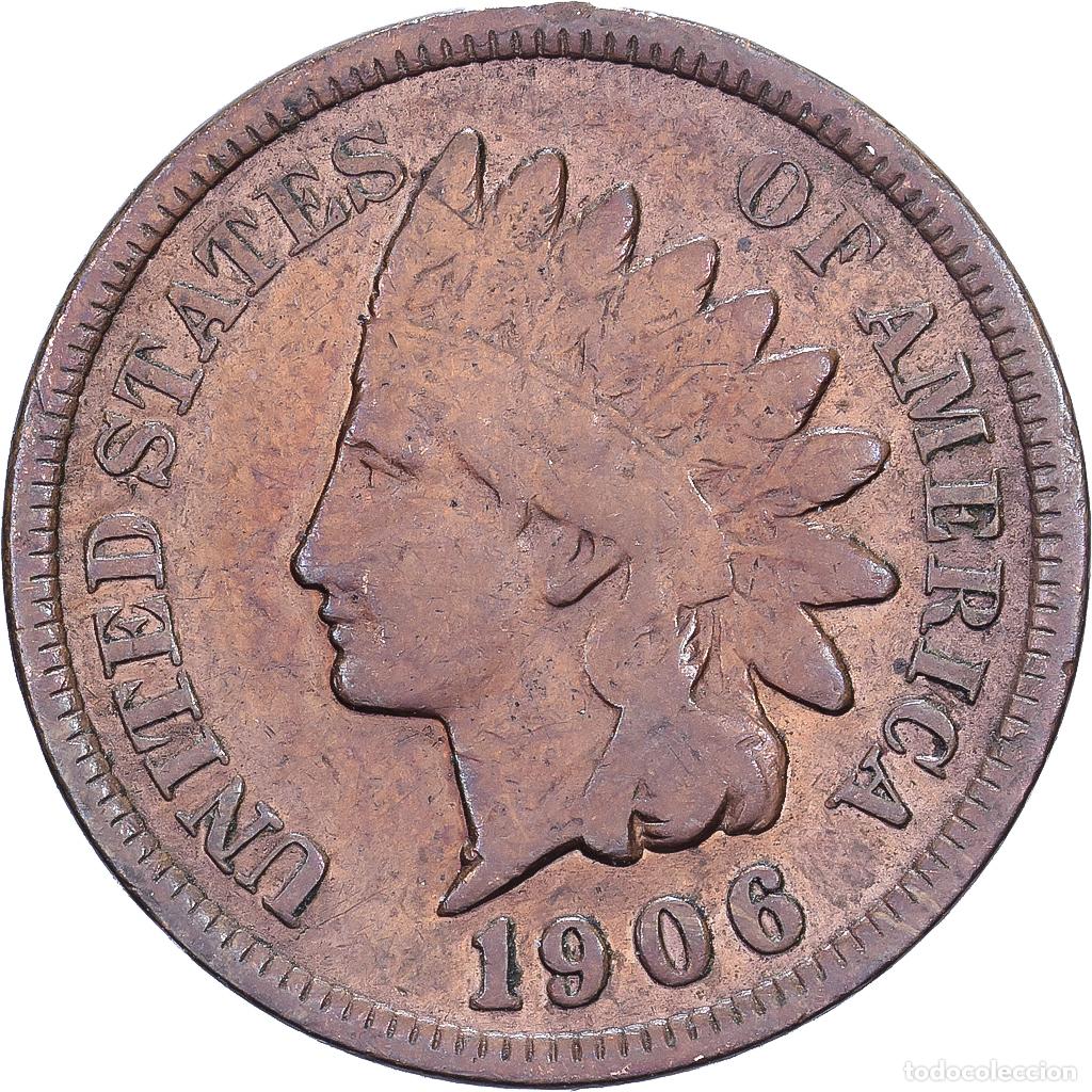 Monedas antiguas de Am&eacute;rica: [#639334] Estados Unidos, Cent, Indian Head, 1906, U.S. Mint, Bronce, MBC, KM:90a