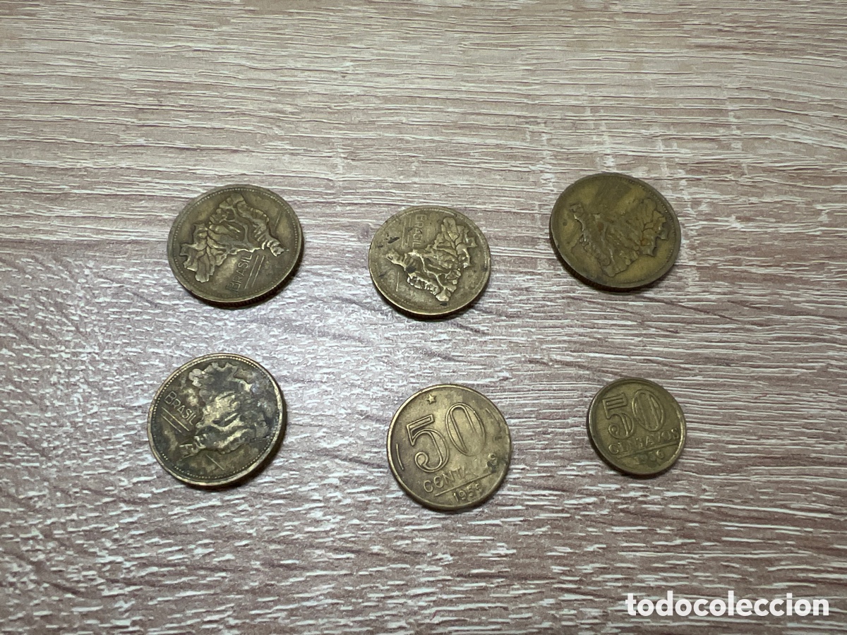 Monedas antiguas de Am&eacute;rica: LOTE DE 6 MONEDAS DE BRASIL - Foto 1