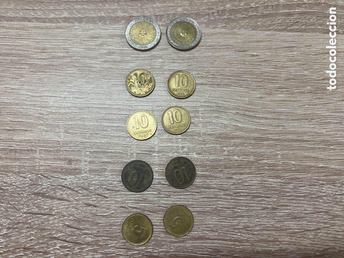 Monedas antiguas de Am&eacute;rica: LOTE DE 10 MONEDAS DE ARGENTINA