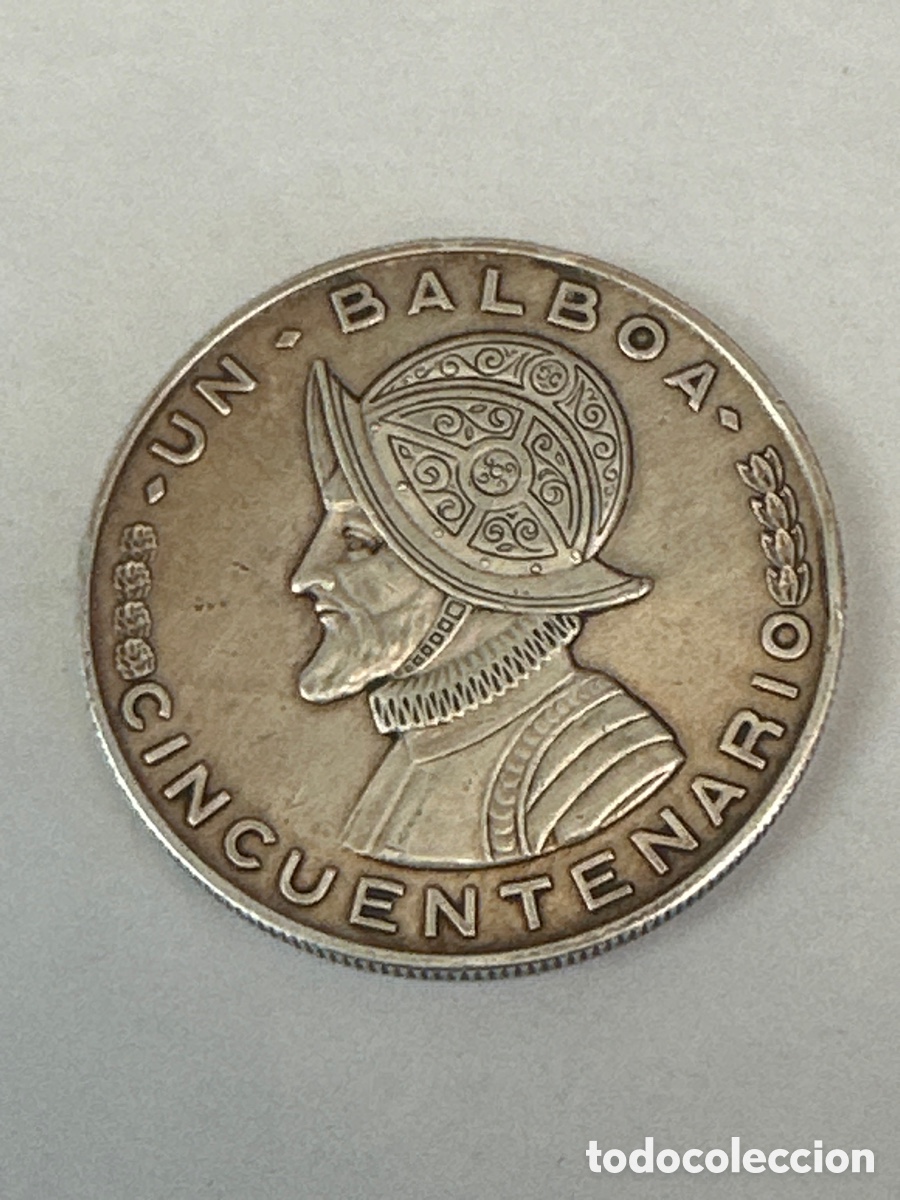 Monedas antiguas de Am&eacute;rica: PANAM&Aacute; 1 BALBOA PLATA 1953 CINCUENTENARIO - TIRADA 50.000 PLATA 900