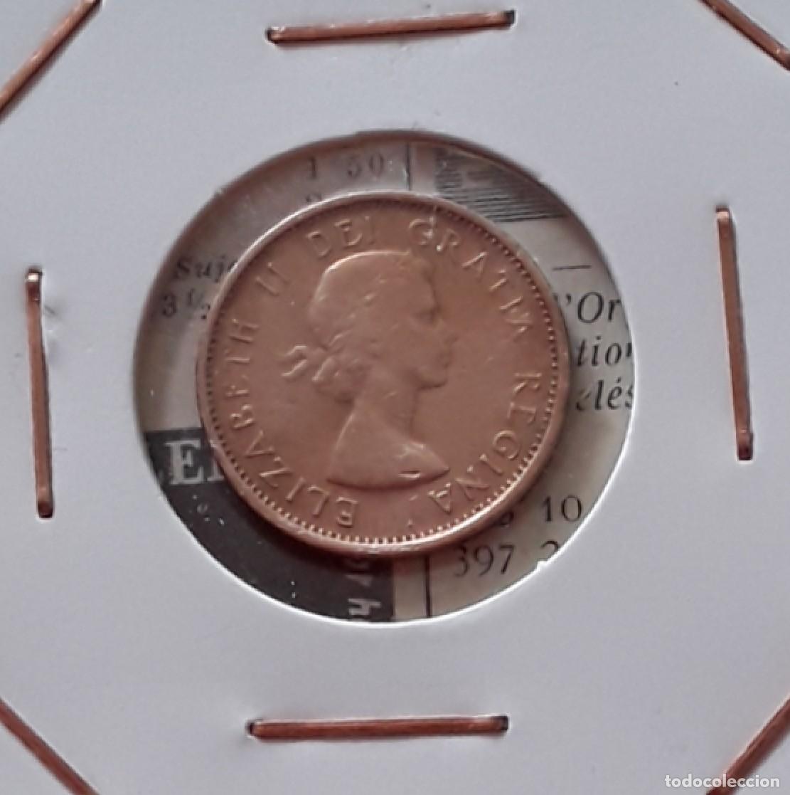Alte M&uuml;nzen aus Amerika: Moneda de 1 centavo canadiense de 1957: Un tesoro isabelino en bronce