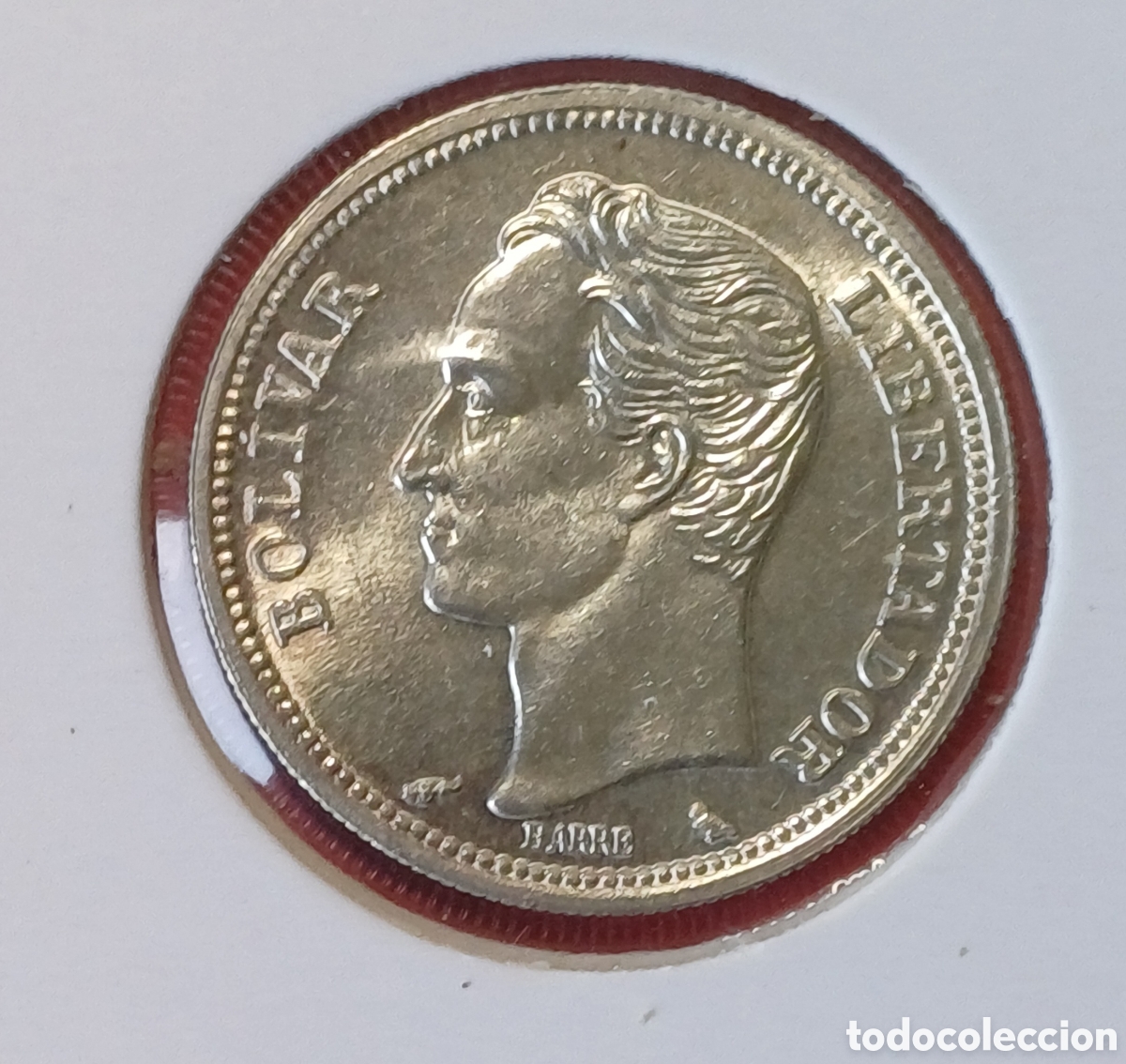 Monedas antiguas de Am&eacute;rica: Venezuela 1 bolivar de Plata 1954