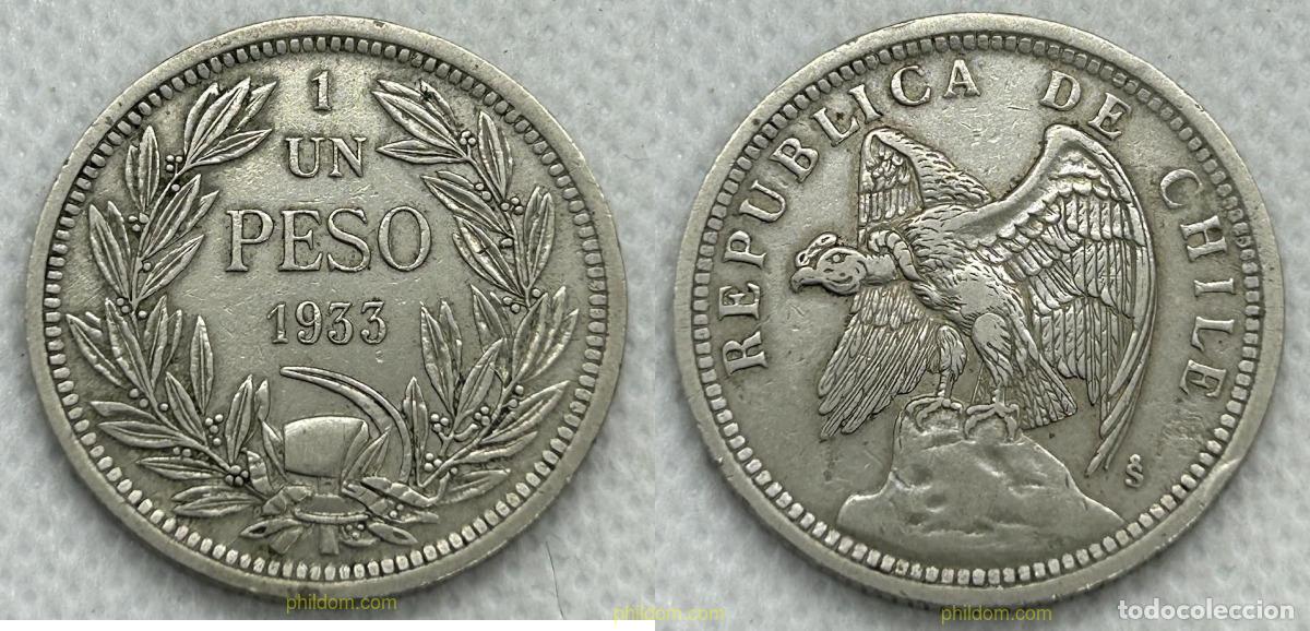 Monedas antiguas de Am&eacute;rica: 3764 CHILE 1933 CHILE 1 PESO 1933