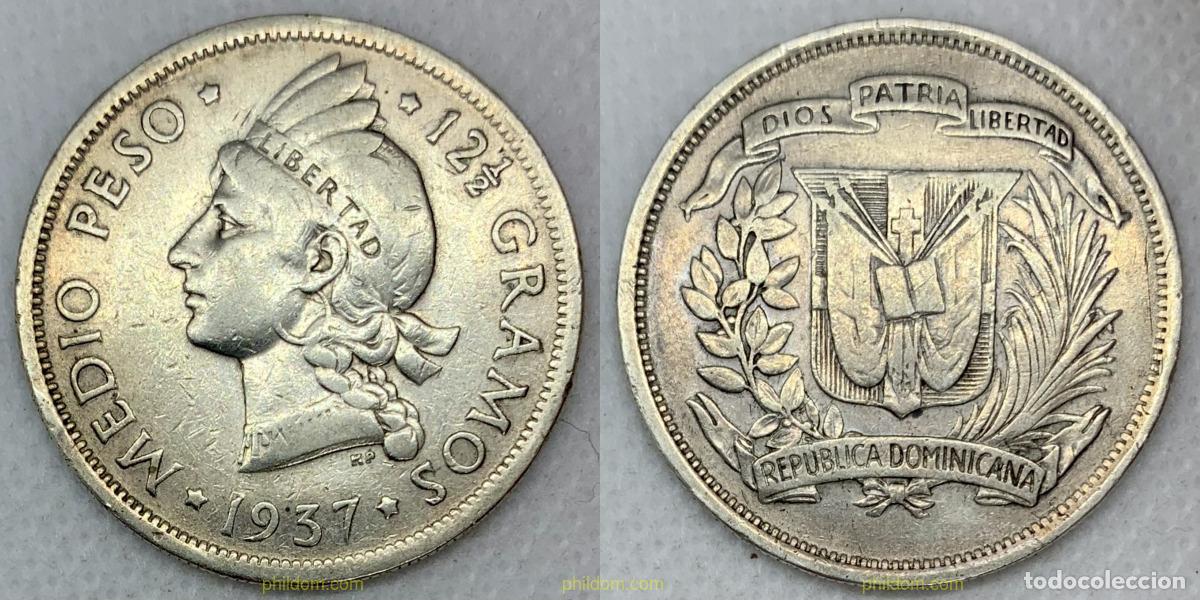 Monedas antiguas de Am&eacute;rica: 2790 DOMINICANA 1937 REPUBLICA DOMINICANA MEDIO PESO 1937