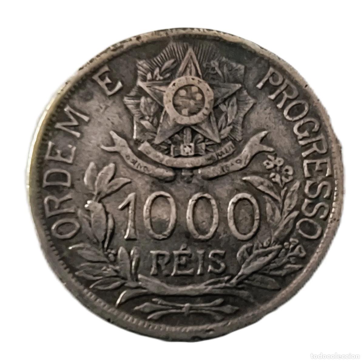 Alte M&uuml;nzen aus Amerika: 1000 Reis Brasil 1912 MBC