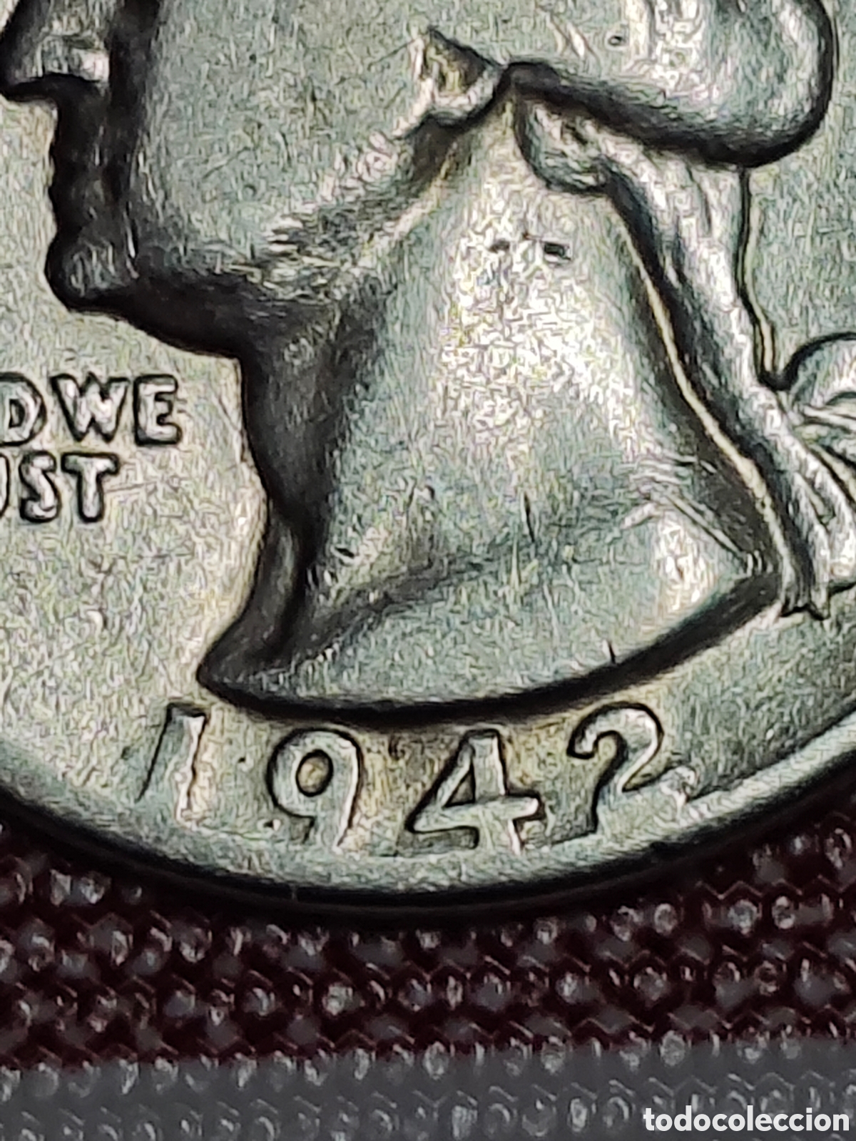 Monedas antiguas de Am&eacute;rica: Moneda 1/4 dolar 1942 plata - Foto 7