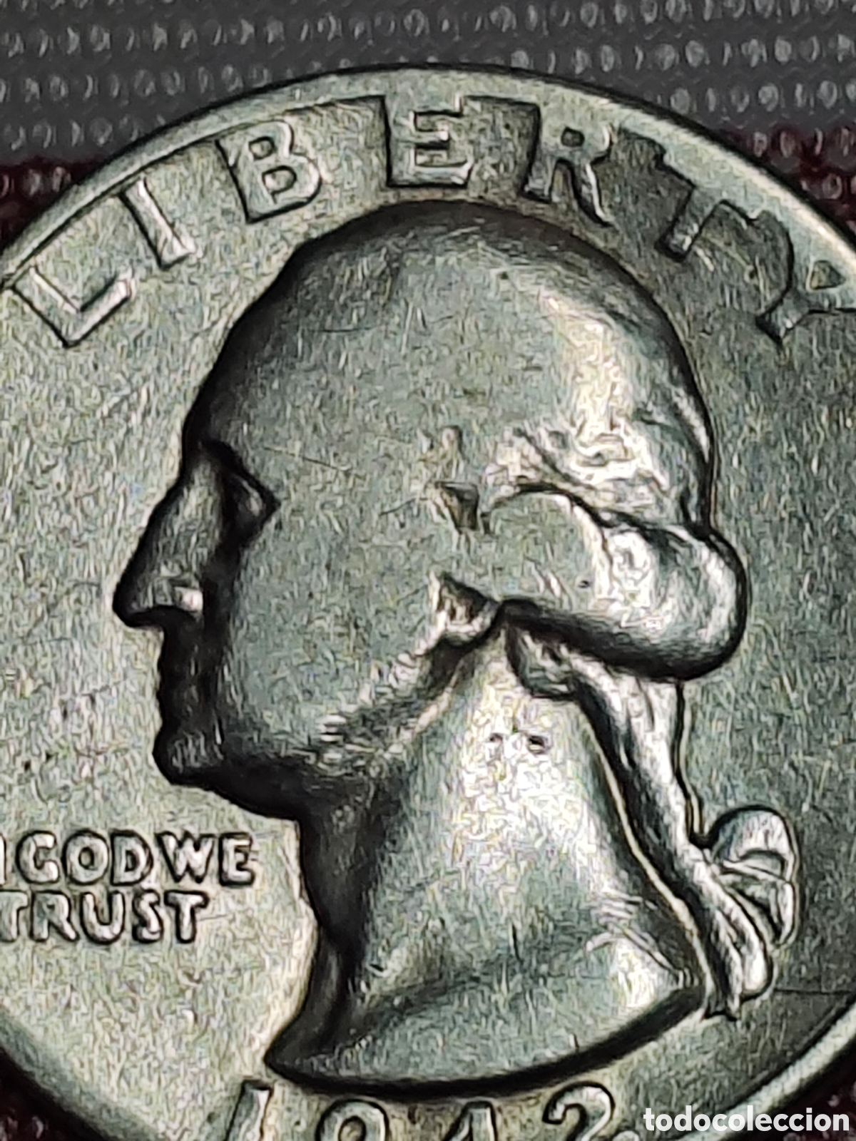 Monedas antiguas de Am&eacute;rica: Moneda 1/4 dolar 1942 plata - Foto 10