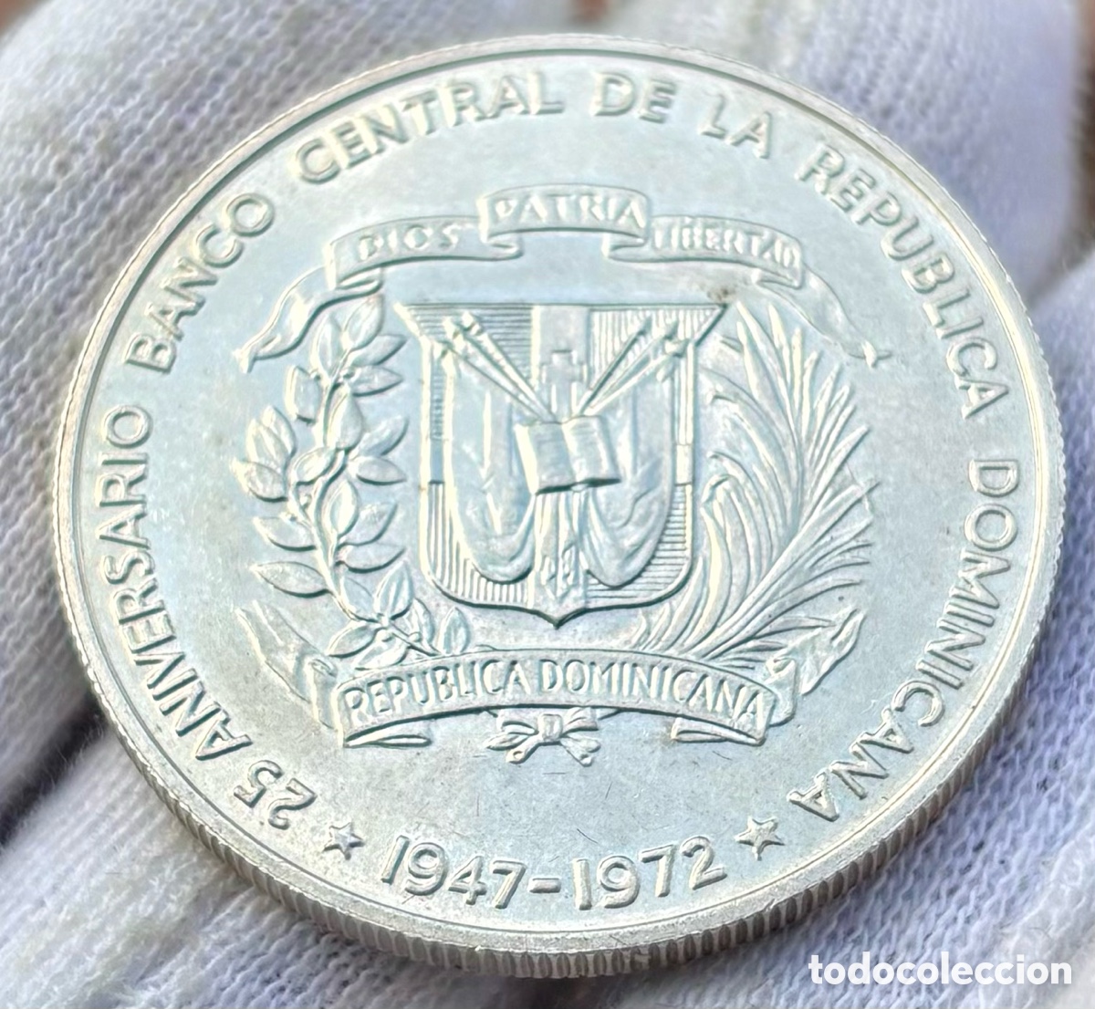 Monedas antiguas de Am&eacute;rica: Moneda PLATA REP&Uacute;BLICA DOMINICANA 1 Peso 1972
