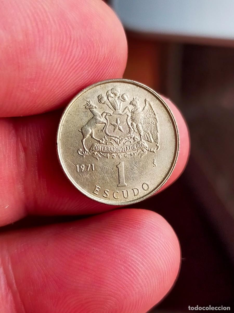 Monedas antiguas de Am&eacute;rica: MONEDA DE 1 UN ESCUDO REPUBLICA DE CHILE 1971 EXCELENTE CONSERVACION