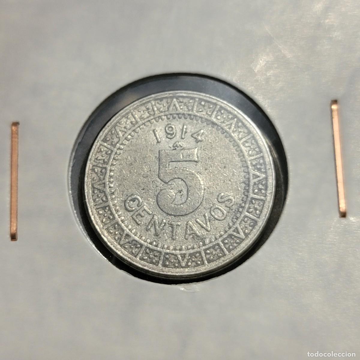 Monedas antiguas de Am&eacute;rica: Moneda 5 centavos, Mexico 1914 - Foto 1