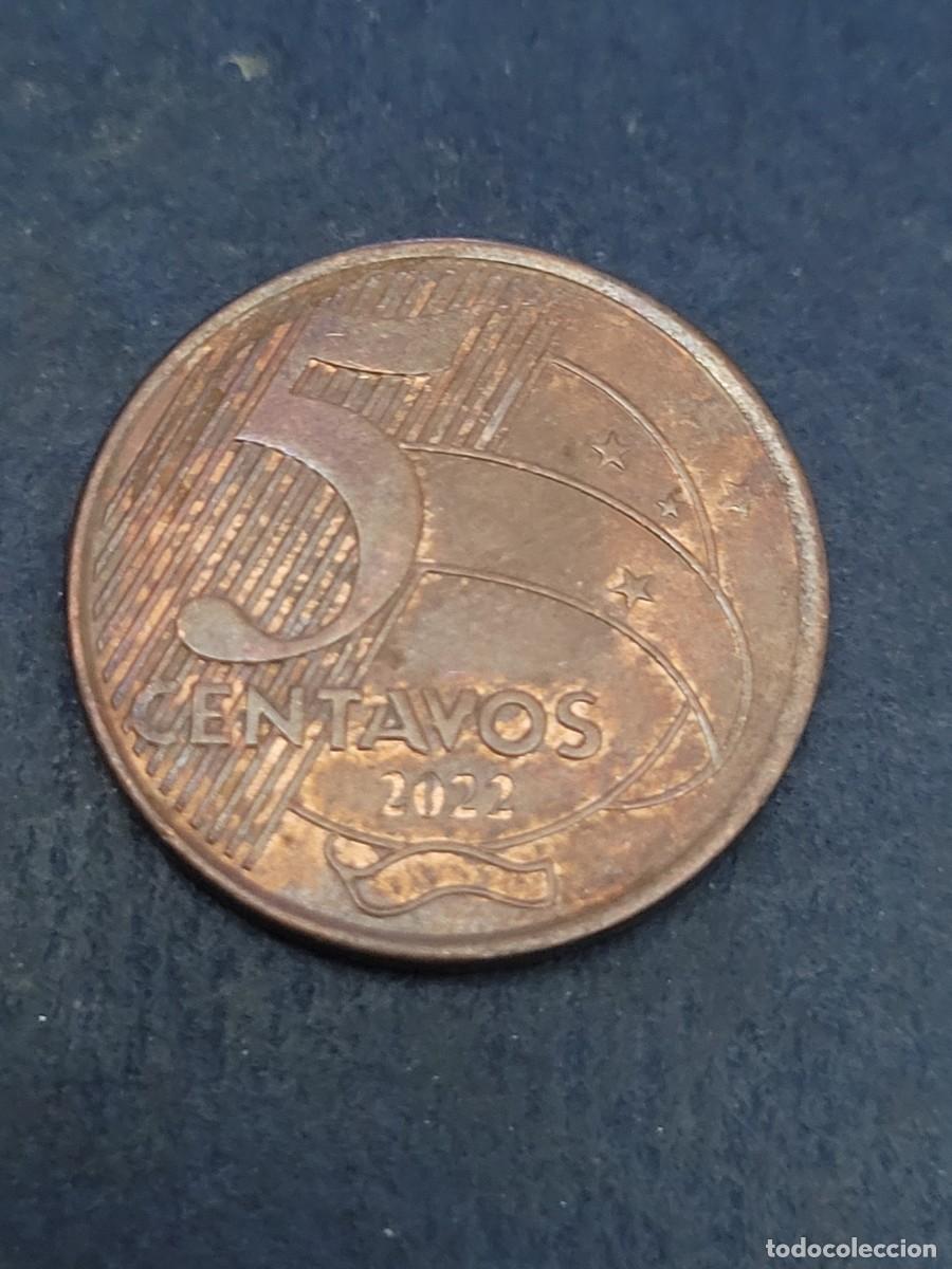 Monedas antiguas de Am&eacute;rica: Moneda 5 centavos 2022 Brasil - Foto 2