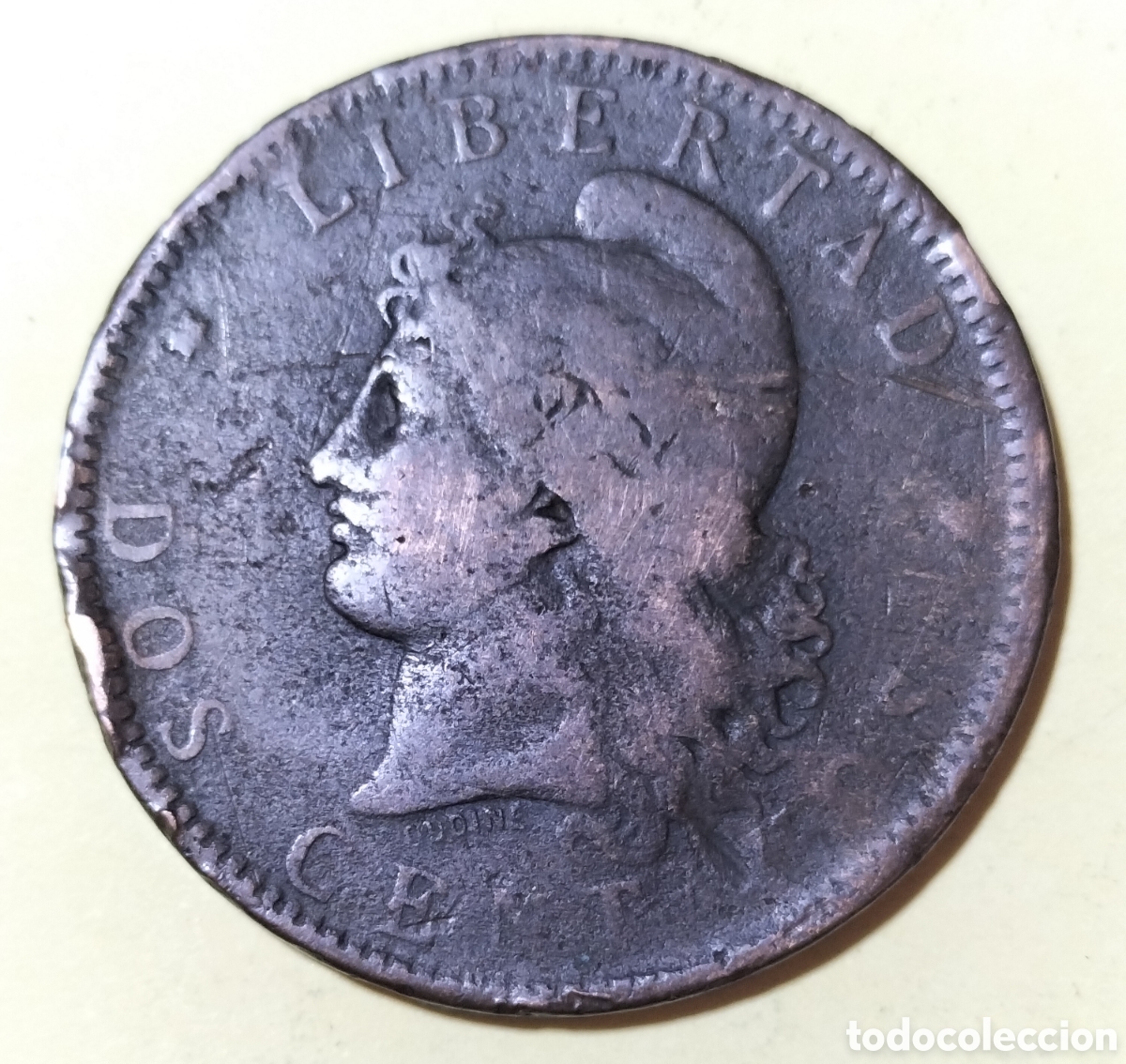 Monedas antiguas de Am&eacute;rica: Moneda 2 Centavos 1891 Argentina. - Foto 2