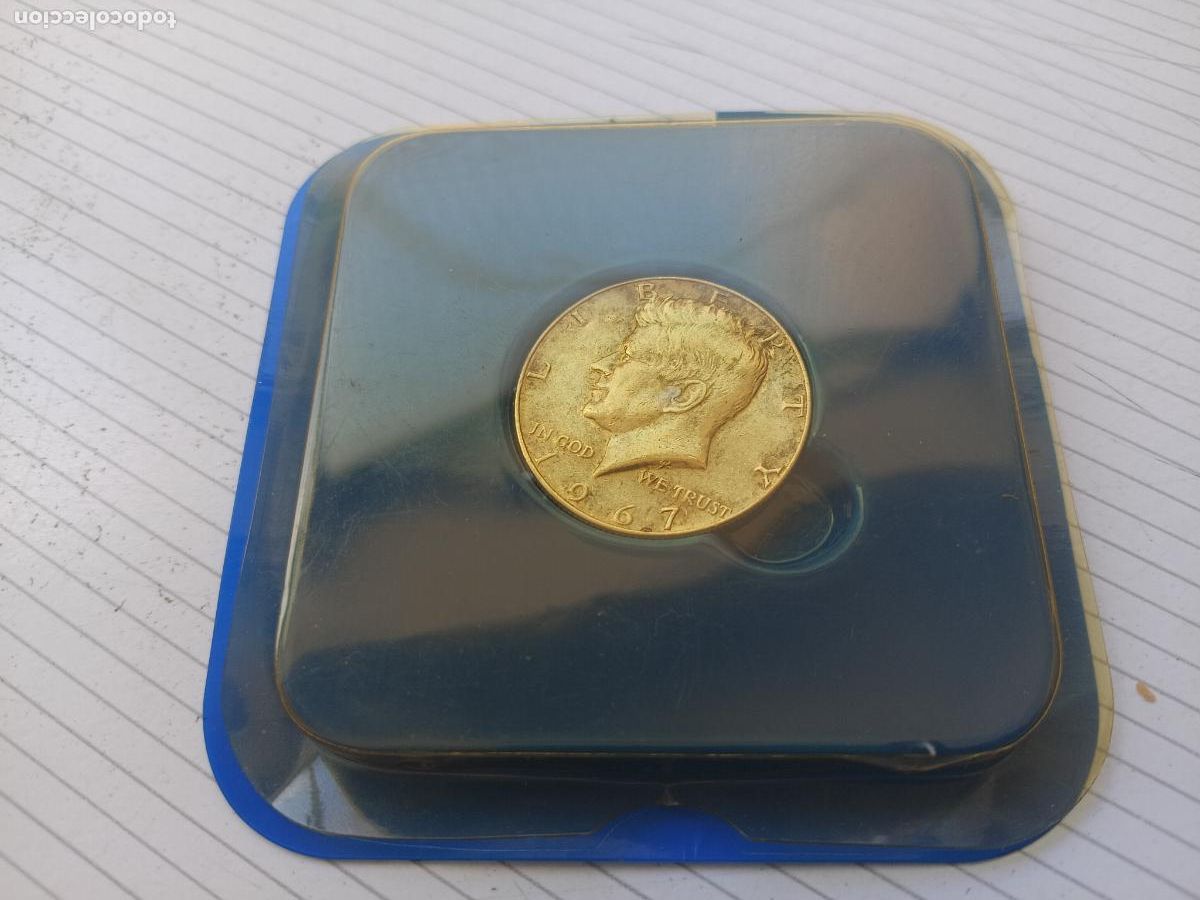 Monedas antiguas de Am&eacute;rica: Estados Unidos. Half Dollar de plata 1967 Kennedy, en blister