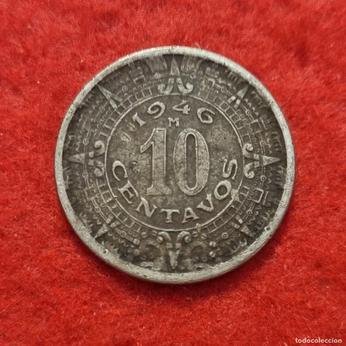 Moedas antigas da Am&eacute;rica: MONEDA MEXICO 10 CENTAVOS CENTIMOS 1946 MBC ORIGINAL C1 A