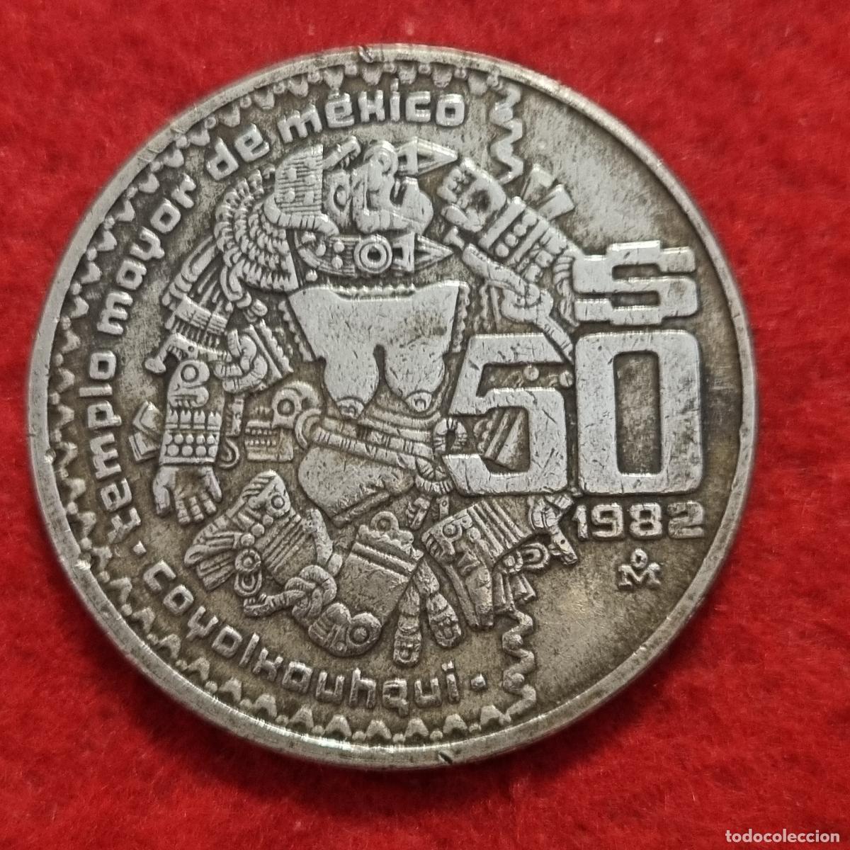 Alte M&uuml;nzen aus Amerika: MONEDA MEXICO 50 PESOS 1982 TEMPLO MAYOR MBC ORIGINAL C1 A