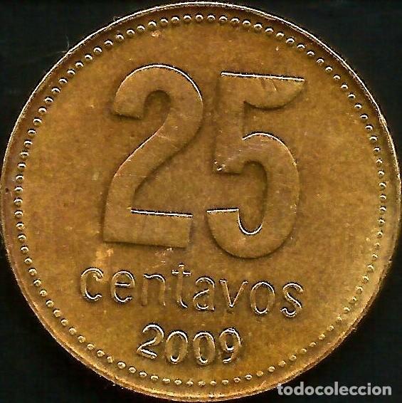 Monedas antiguas de Am&eacute;rica: ARGENTINA 2009 - 25 CENTAVOS - KM 110.1 - CIRCULADA