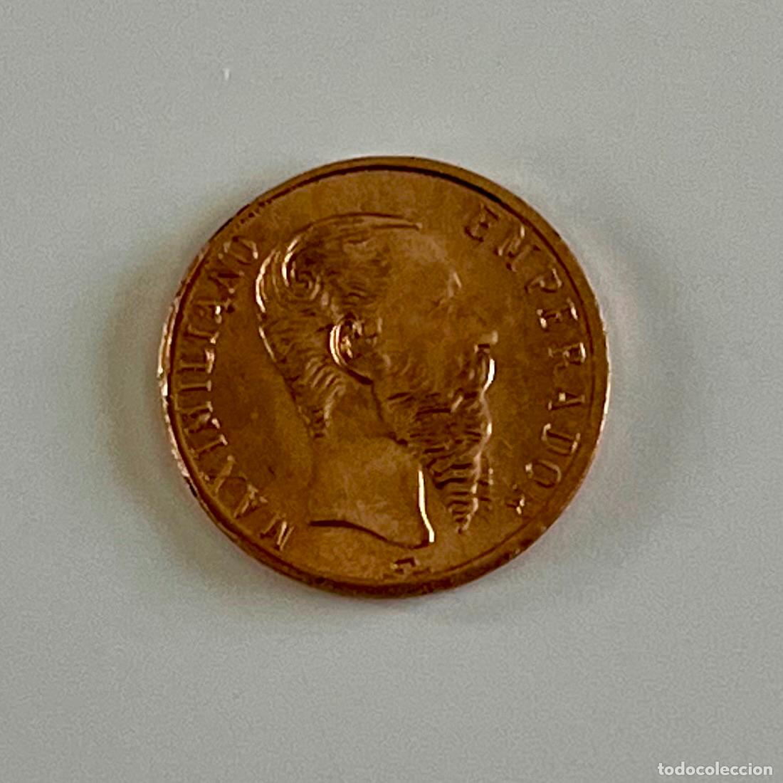 Monedas antiguas de Am&eacute;rica: MONEDA MEXICO. ORO 12 KILATES. 1865. MAXIMILIANO EMPERADOR. ORIGINAL.