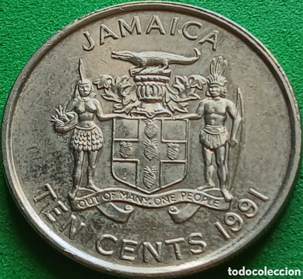 Monedas antiguas de Am&eacute;rica: Jamaica ten cents 1991 km#146.1