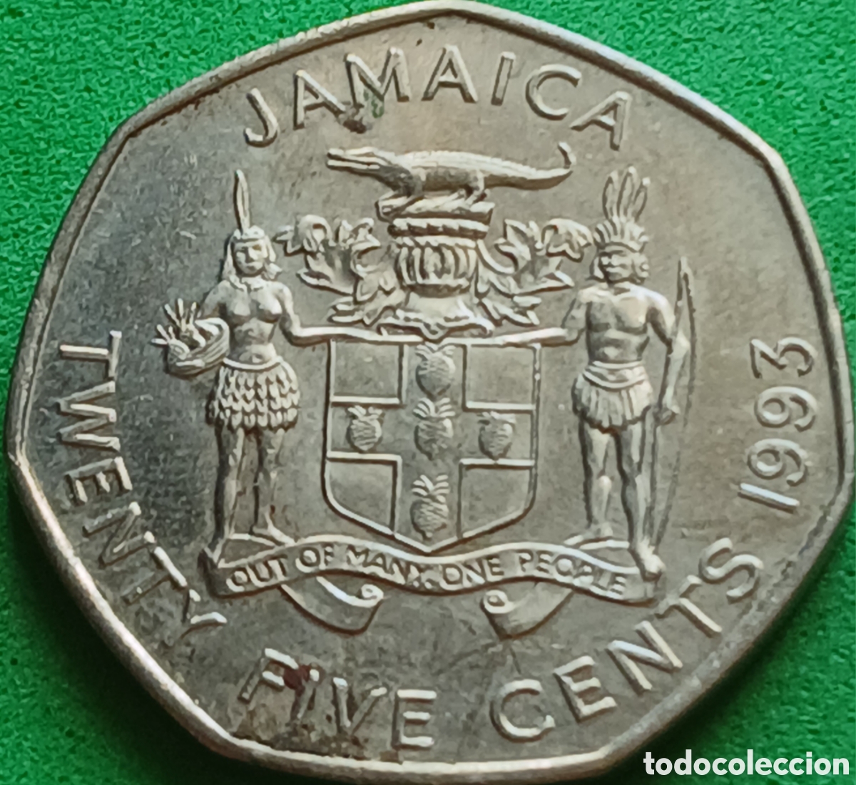 Monedas antiguas de Am&eacute;rica: Jamaica twenty five cents 1993 km#147