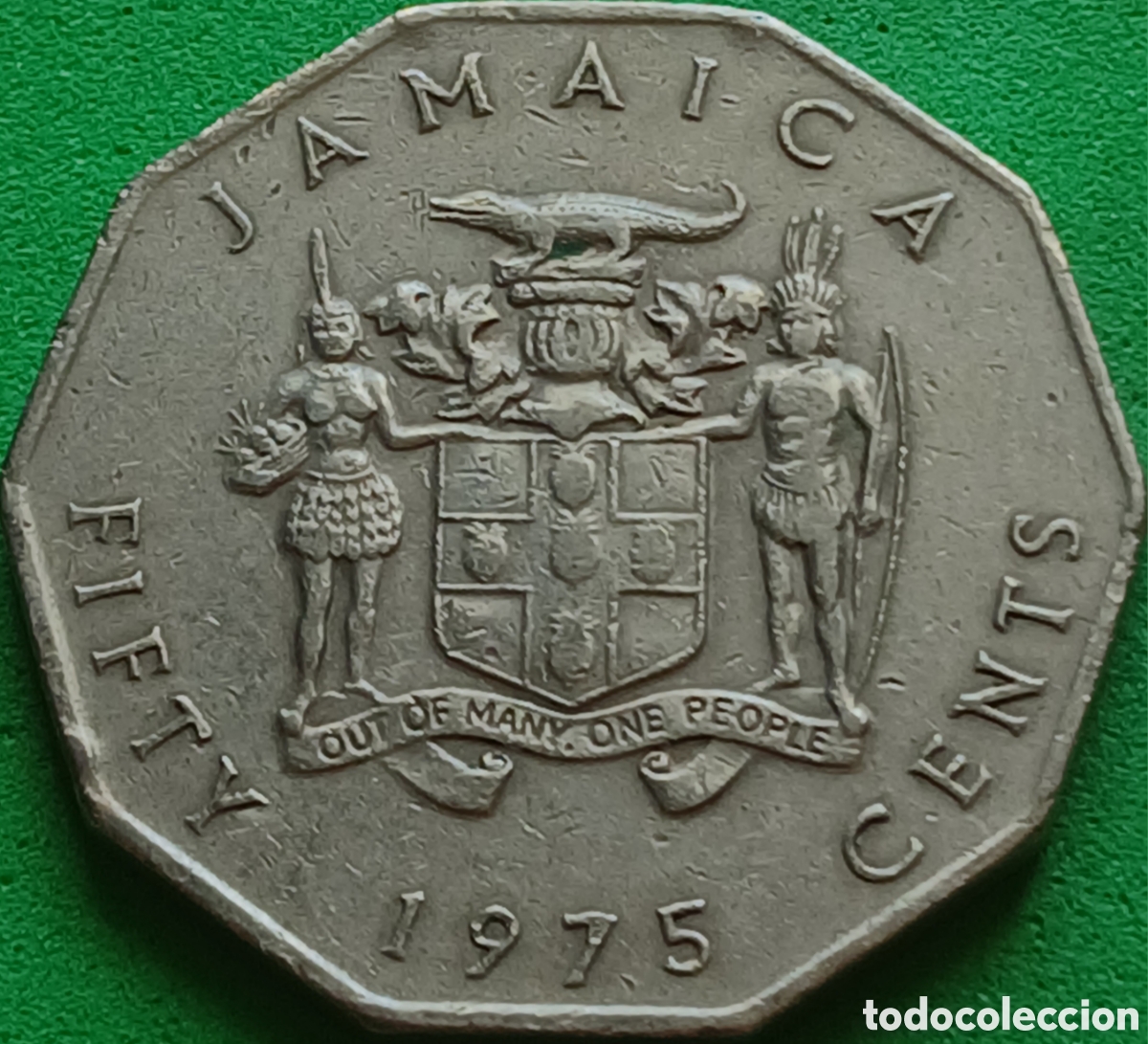 Monedas antiguas de Am&eacute;rica: Jamaica fifty cents 1975 km#65