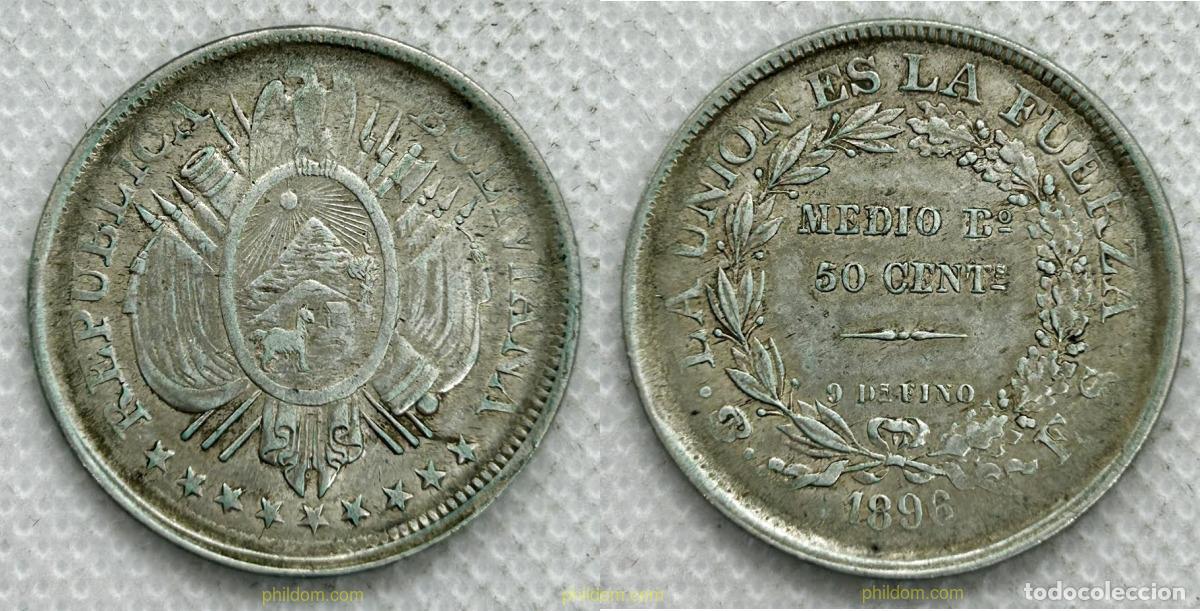 Monedas antiguas de Am&eacute;rica: 3528 BOLIVIA 1896 50 CENTAVOS 1896 BOLIVIA