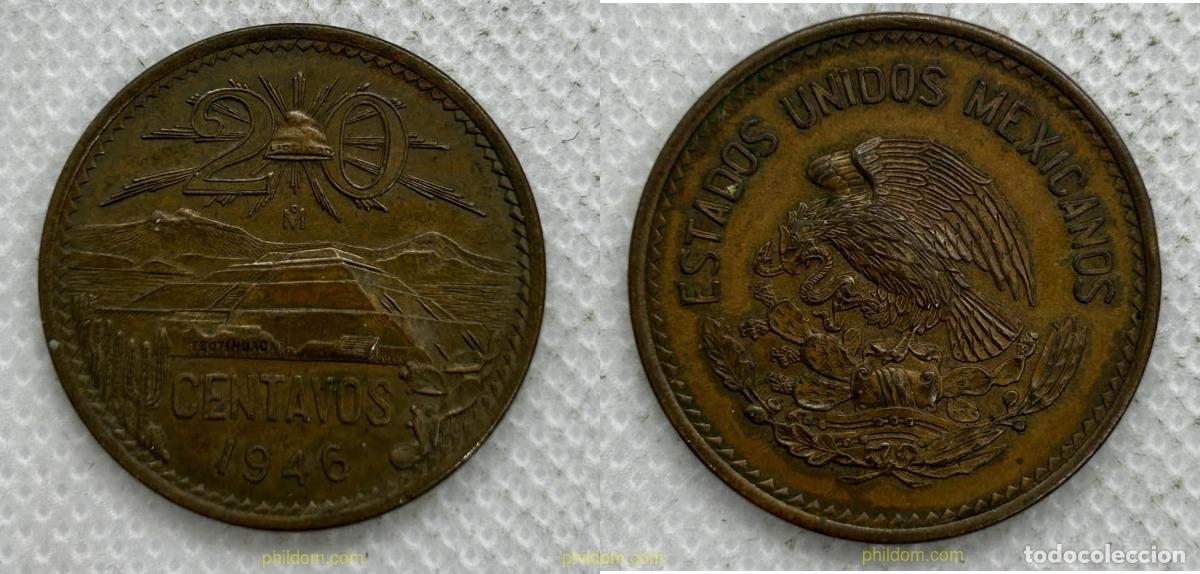Monedas antiguas de Am&eacute;rica: 3527 MEXICO 1946 MEXICO 20 CENTAVOS 1946